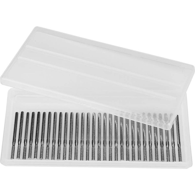 30-teiliges Set Mit 2,5-mm-diamantbohrern, Zylindrischen Fräsern, Schleifnadeln Und Werkzeugen Für Jadegravuren