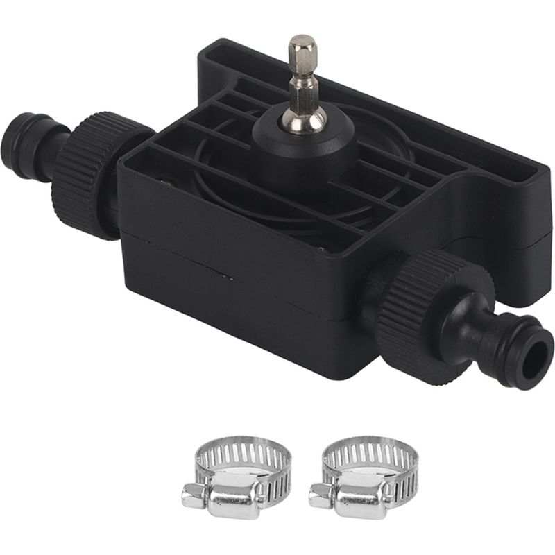 Kompakte, Tragbare Elektrische Wasserpumpe Mit Zweiteiligem Anschluss. Schwarze Ölpumpe.