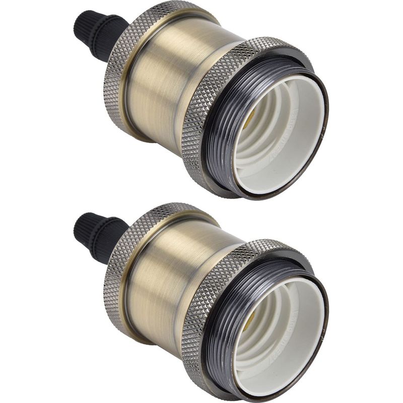 Stück Massive E26/e27 Lampenfassungen Im Vintage-industrie-stil Aus Aluminium Für Hängeleuchten Zum Selbermachen (grünbronze), Lampenhalter