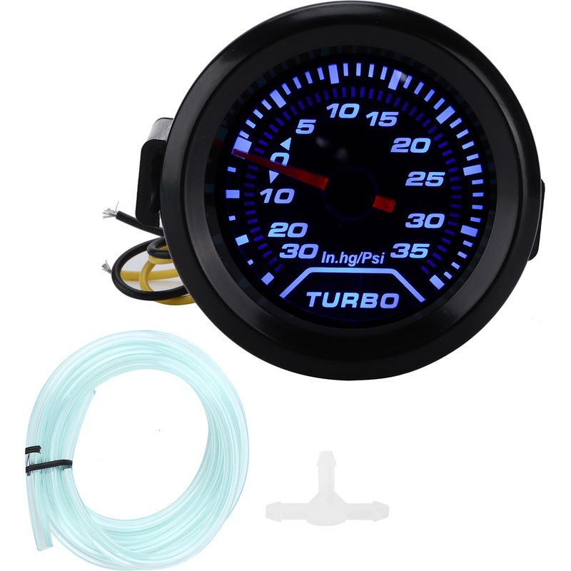 Ladedruckanzeige Für Turbolader, 12 V, 52 Mm/2 Zoll, 35 Psi, Digitalanzeige, Blau, Rot, Universelle Led-modifikation