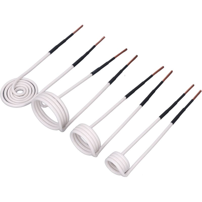 Set Mit 4 Hochfrequenz-induktionsheizspulen Für Heizung, Lüftung Und Klimatechnik (hlk), 2,5 Mm Messingkern, Flache Und Runde Ausführungen Mit 20, 30 Und 40 Mm Durchmesser