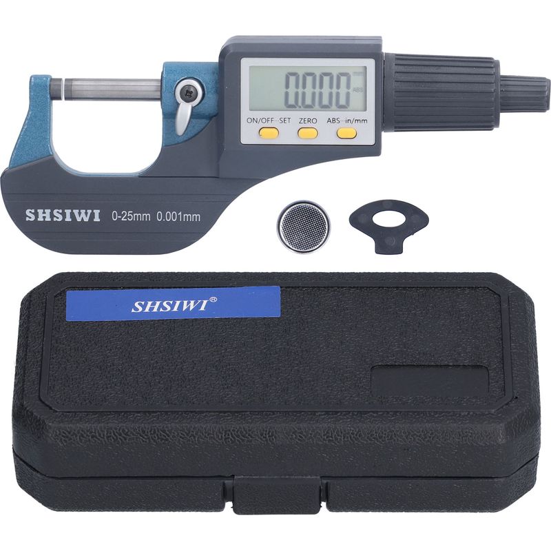 Digitales Multifunktions-mikrometer Für Den Außenbereich Mit Lcd-display, 25–50 Mm, 0,001 Mm, Zoll, Metrische Digitalanzeige Und Skala (2-in-1), Mit Automatischer Abschaltfunktion Und Datenhaltefunkti