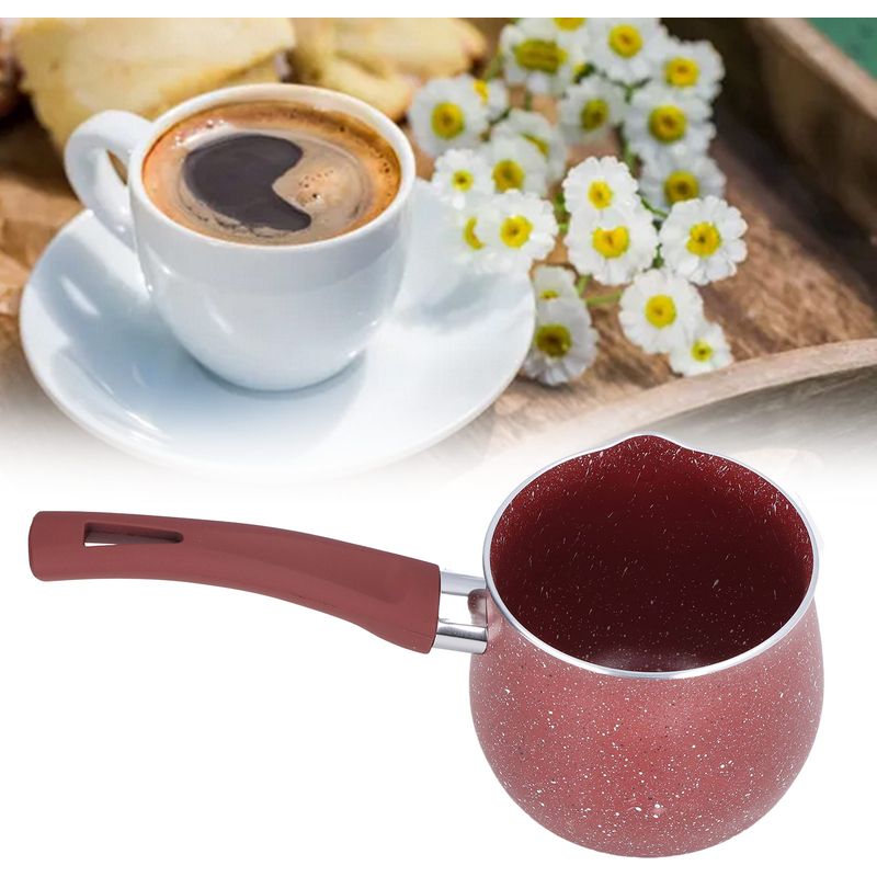 Milchtopf, 8 Cm Durchmesser, Antihaftbeschichtet, Mit Ausgießern, Emaillierter Aluminiumtopf Mit Innenbeschichtung, Kleiner Suppentopf