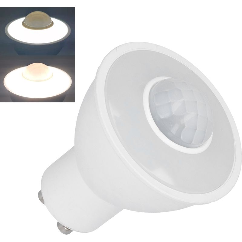 Gu10 Led-ersatzlampe Mit Infrarot-bewegungsmelder Für Decke, Flur, Veranda, Waschküche, Garage, 6000 K, 5 W, 500 Lm, 100–240 V Wechselstrom