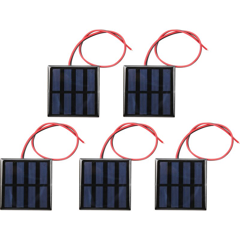 Mini-solarpanel, 5 Stück, Leistungsmodul, Panel Mit 30 Cm Rotem Und Schwarzem Kabel, Dc 2 V 150 Ma