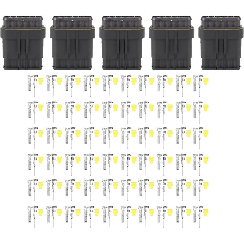Wasserdichter Elektrischer Steckverbindersatz, 6 Stecker, Kfz-kabelverbinder, Verbindungsstecker
