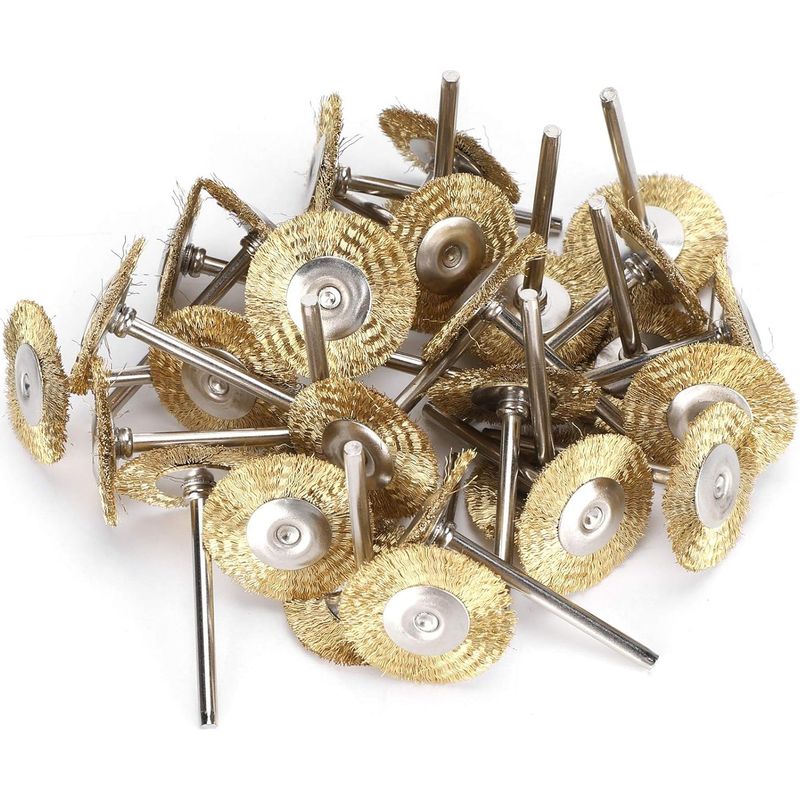 30-teiliges Set Aus Metallbürsten, Messingdraht-stahlbürsten-polierscheiben, Komplettes Set Für Dremel-rotationswerkzeuge (messing)