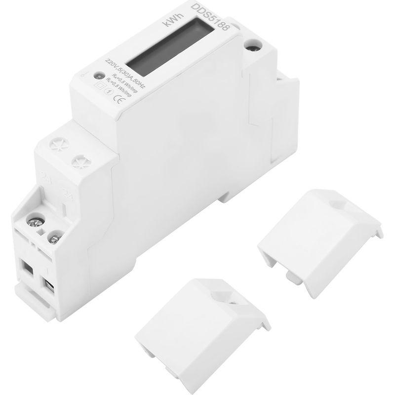 Elektronischer Energiezähler (kwh), Einphasig, Digitales Lcd-display, 220 V, Din-schiene, 5–30 A