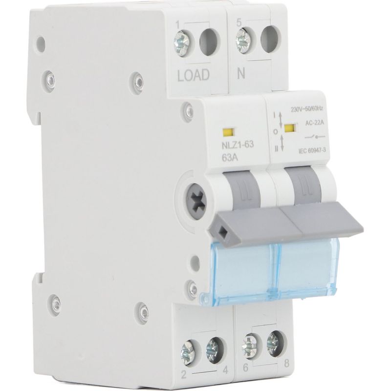 Manueller Umschalter Mit Zwei Stromquellen, 230 V Ac, 63 A, 35 Mm, Din-schienenmontage, Einseitiger Verriegelungs-leistungsschalter, 2-polig