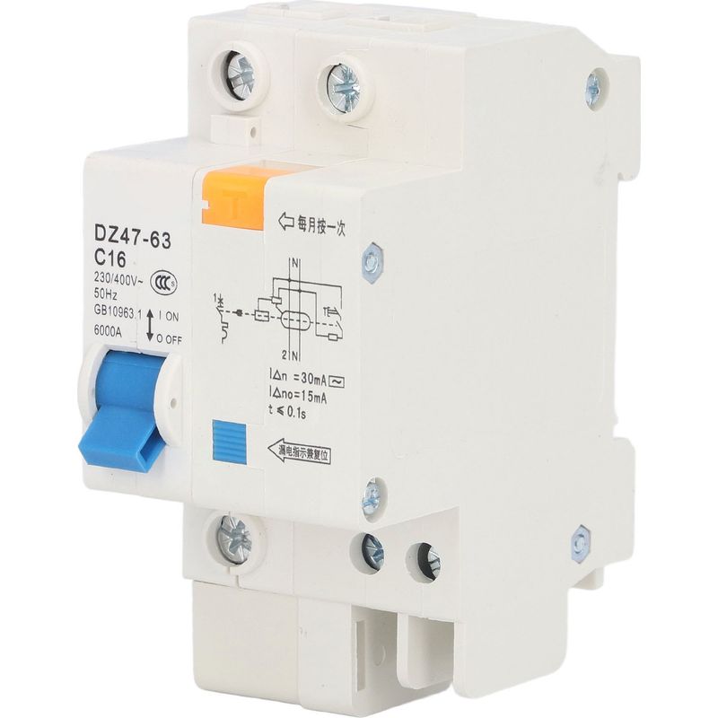 Miniatur-leistungsschalter 1p+n 16a, Fehlerstromschutzschalter, 230v/400v