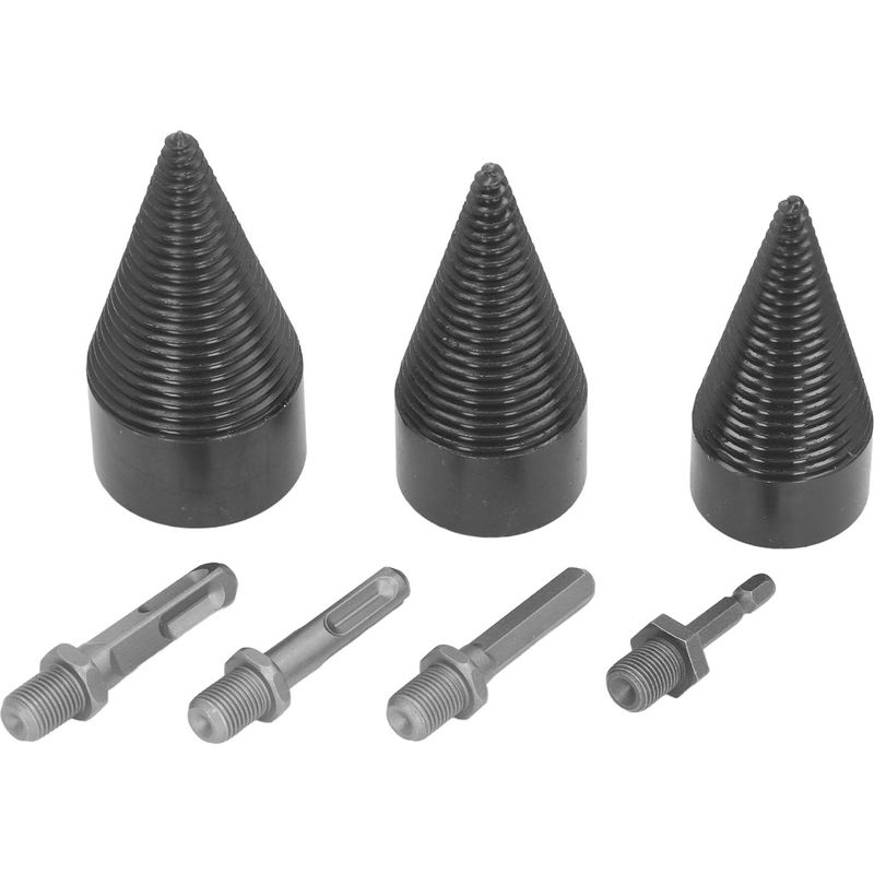 32-mm-, 42-mm- Und 50-mm-kegelspalter-set Mit Vierkant-, Rund- Und Sechskantschaft-spaltbohrern – Hochleistungs-bohrwerkzeuge Für Brennholz
