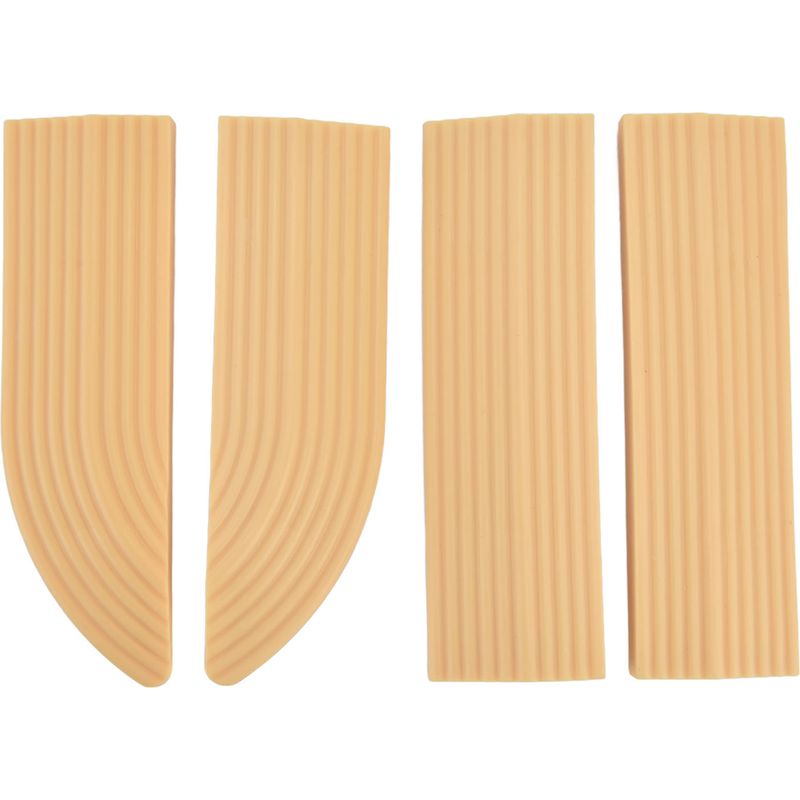 4-teiliger Universeller Türschwellen-kehrer, Türschwelle, Treppenschwelle, Rollstuhlschwelle, Türschwelle, Einfache Montage, Gummischwellenschutz, Beige