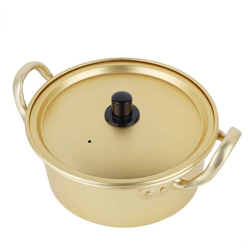 Koreanischer Ramen-nudeltopf, Koreanischer Nudeltopf/shin Ramyun, Heißer Aluminiumtopf Mit Doppelgriff, Gelber Koreanischer Aluminium-instant-nudeltopf (16 Cm)