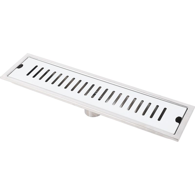 Duschablauf, Rechteckiger Linearer Bodenablauf Aus Edelstahl 304 Für Badezimmer, Mit Abnehmbarem Abdeckrost 40 Cm