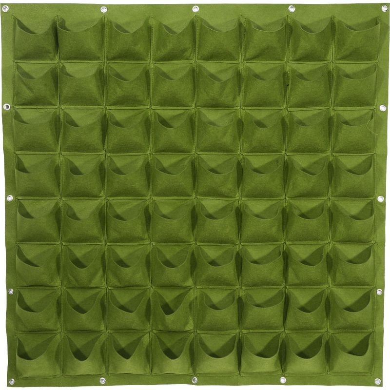 64 Vertikale Filztaschen Für Den Außenbereich Zur Aufbewahrung Von Gartenpflanzen, Pflanzsäcken Und Hängeblumentöpfen (grün)