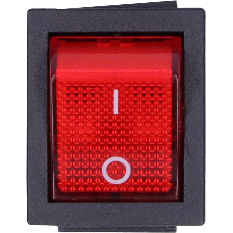 Roter Wippschalter Ein/aus, 10 Stück, Mit Leuchte, 6-poliger Netzanschluss, 2 Stufen, Kcd4 15a/250v