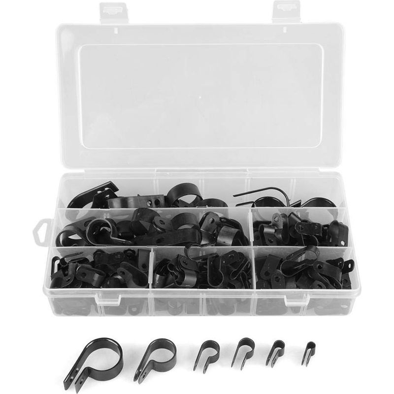 Packung Mit 200 Nylon-kabelklemmen – 5 Mm, 6 Mm, 9 Mm, 12 Mm, 19 Mm, 25 Mm – Für Kabel, Rohre Und Kabeldurchführungen