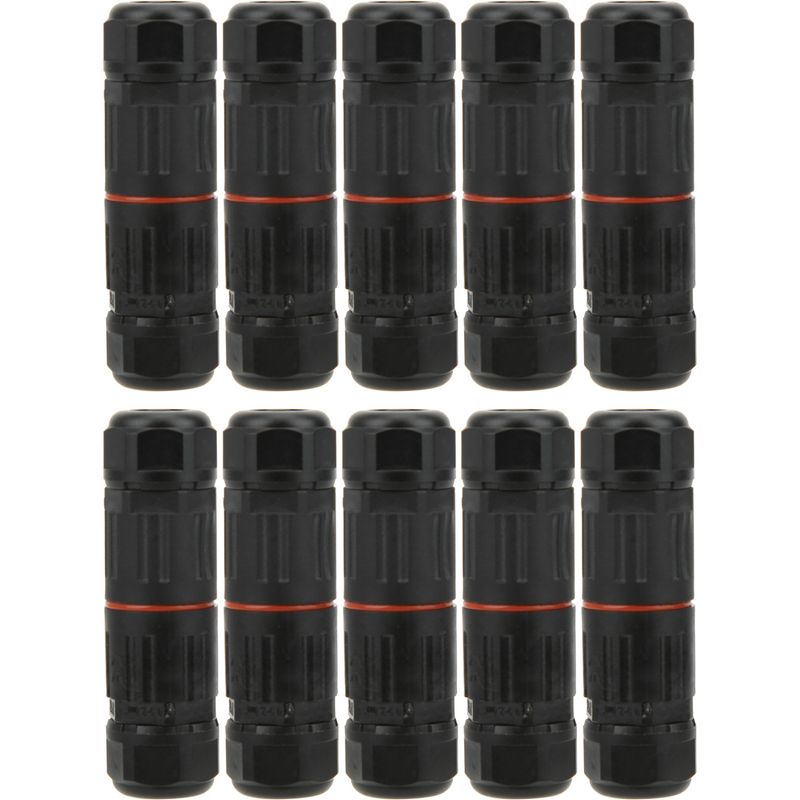 Wasserdichter Und Wetterfester Stecker, Elektrische Anschlussdose, Ip68-anschlussklemmen-sortiment Für Außenkabel, Straßenbeleuchtung, Gartenbeleuchtung, Schwarz (10er-pack)