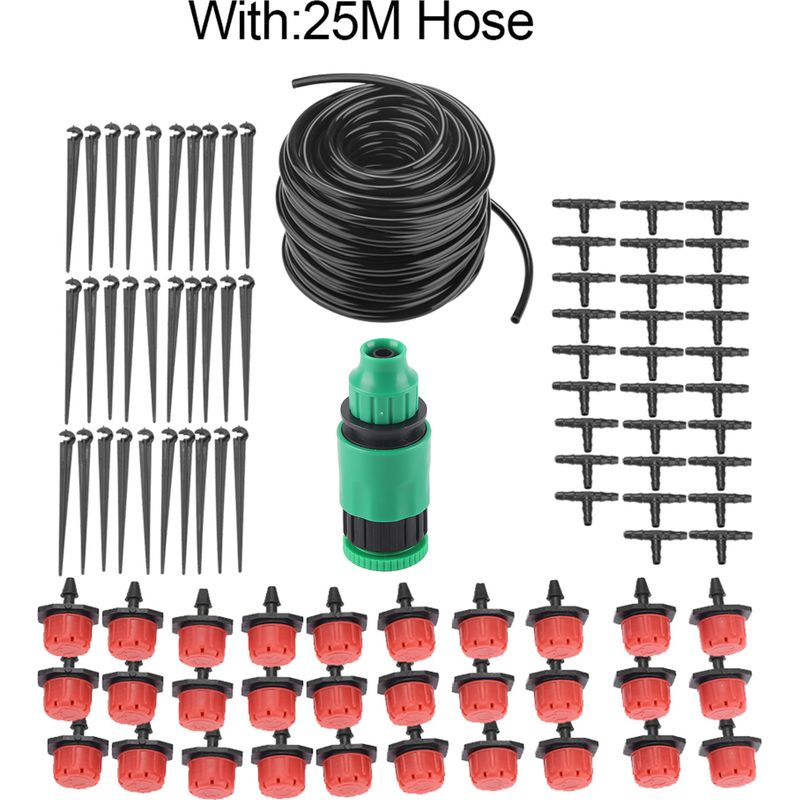 Garten-rasen-gewächshaus-mikro-bewässerungssystem-set Pflanzenbewässerungsschlauch Sprinklerdüse (25 M)
