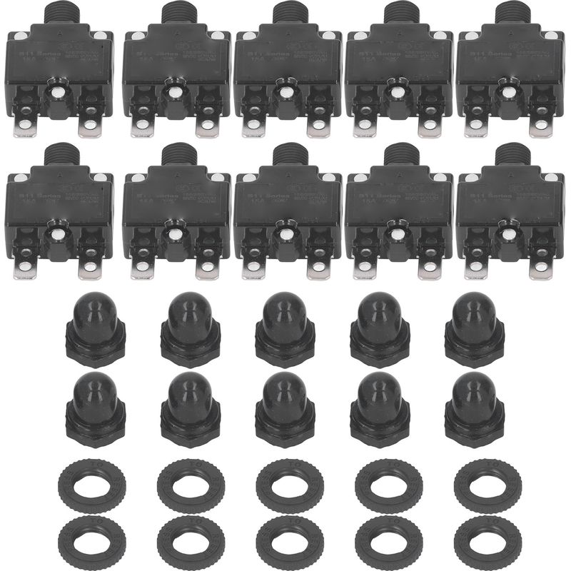 15-a-relaissicherung Mit Selbstrückstellung, Thermoschalter, Schutzschalter, Überlastschutz, Wasserdicht, 125–250 V Ac/65 V Dc, 10 Stück