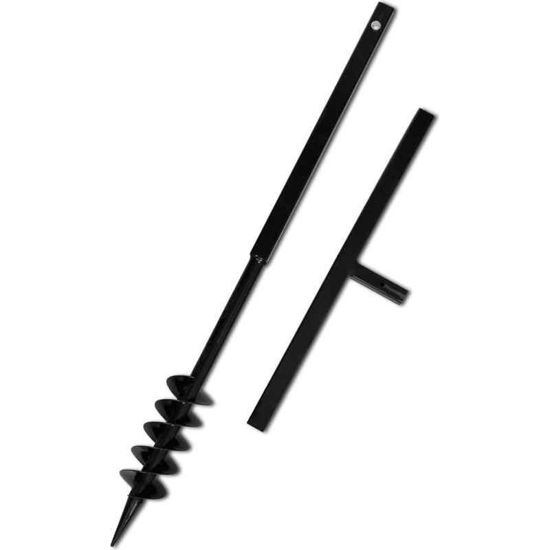 Erdbohrer Mit 80-mm-bohrer, Schwarzer Stahl