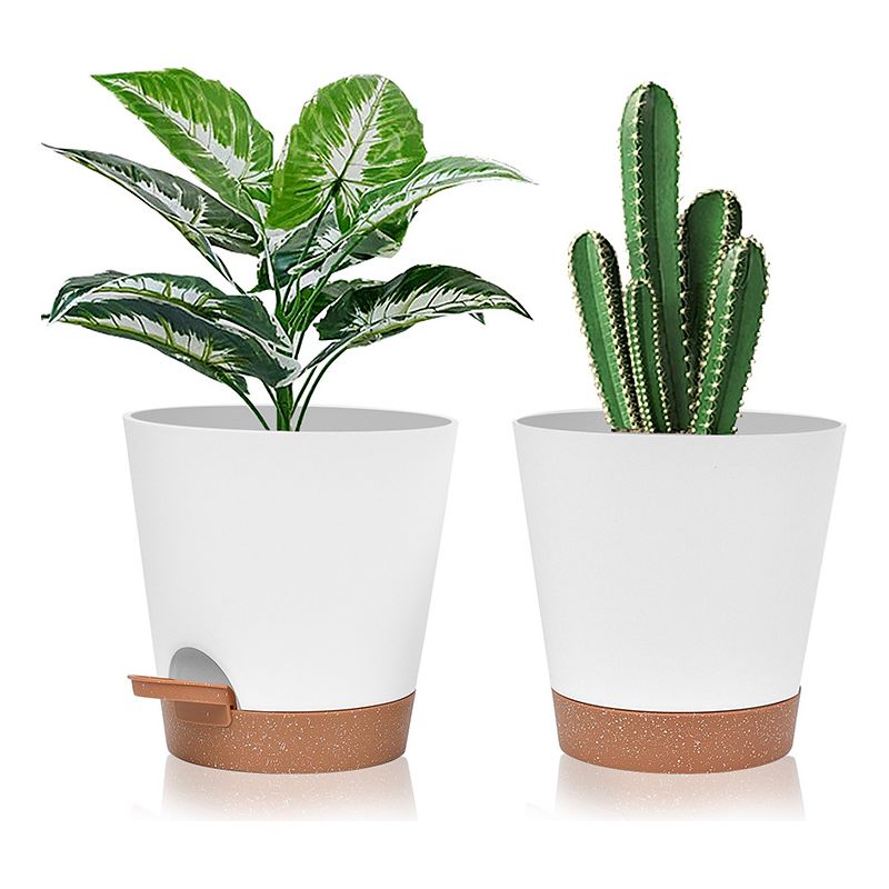 Stück 15 Cm Weiße, Selbstbewässernde Kunststoff-blumentöpfe Mit Untersetzer Und Bewässerungssystem – Lazy Flower Pot, Geeignet Für Balkon- Und Gartengärten Im Innen- Und Außenbereich