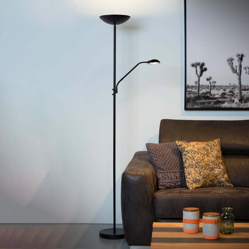 [gebraucht] B-ware Lucide Led Stehleuchte Deckenfluter Zenith Dimmbar Schwarz 180 Cm Metall Lampe