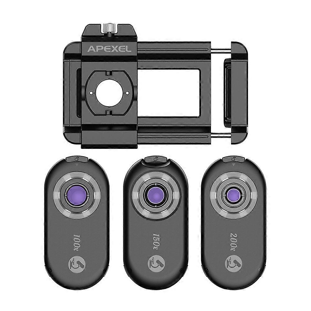 Apexel 3-in-1 Universalmikroskop Für Mobiltelefone Mit Cpl-365 Violettlampe, Tragbarer Hd-vergrößerungsmikroskopkopf Zur Identifizierung, B