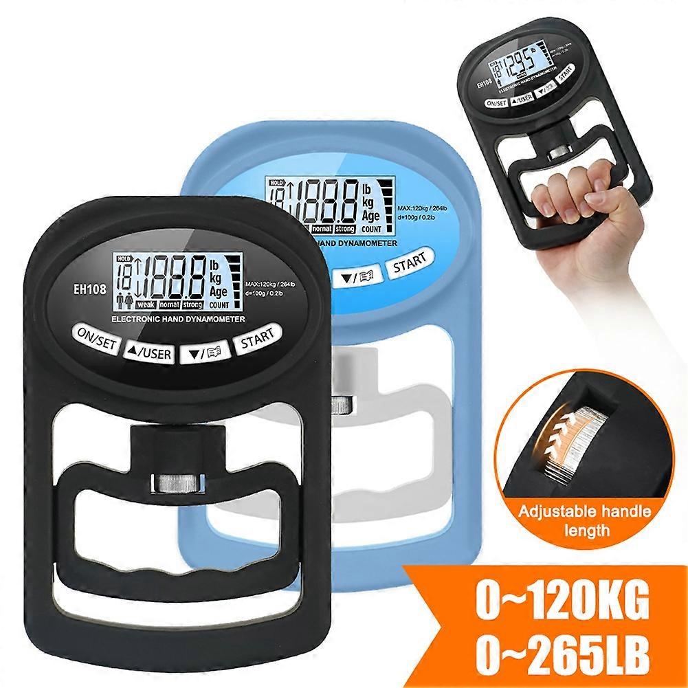 120 Kg Handkraftmessgerät, Digitales Handdynamometer, Lcd-bildschirm, Usb-anschluss, Blau