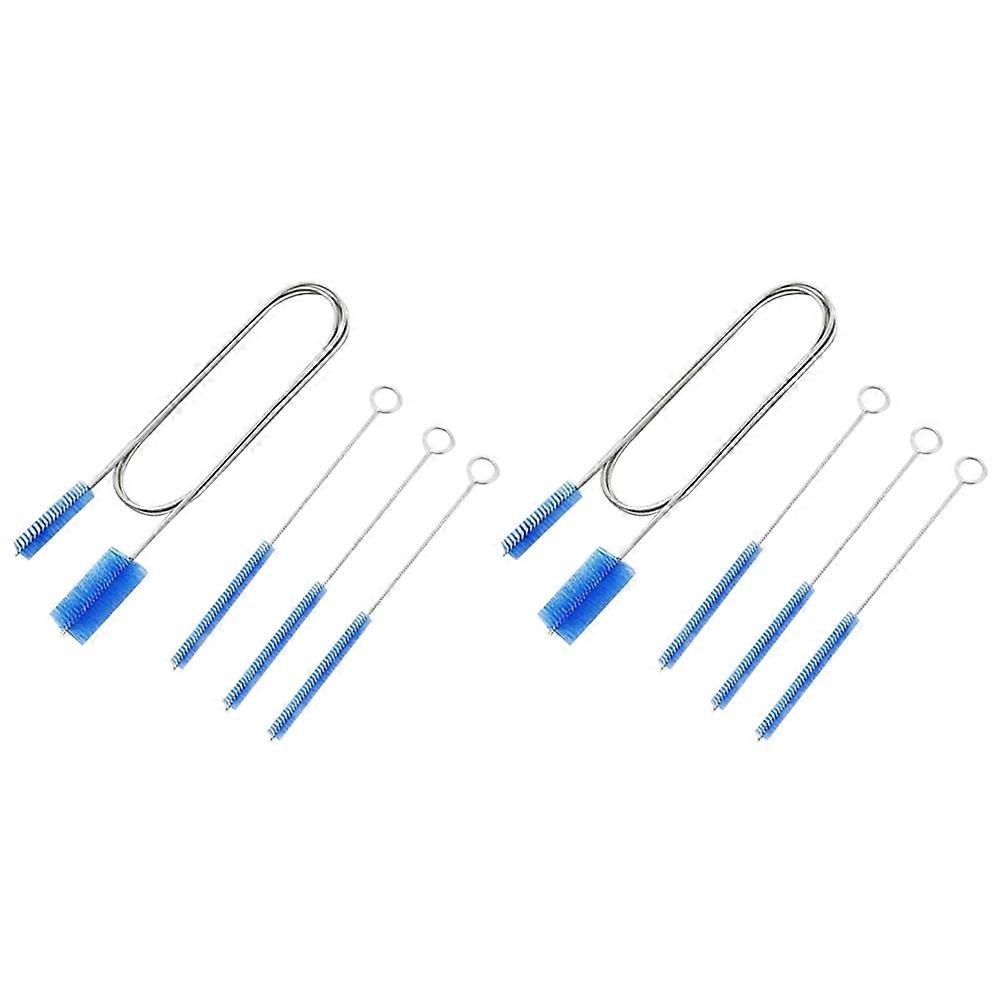 Abflussreinigungsset (2-teilig): 1,5 M Lange, Doppelköpfige Nylon-elastikbürste Und 3 Strohhalmbürsten Für Aquarien-/fischbecken-/spülbeckenrohre