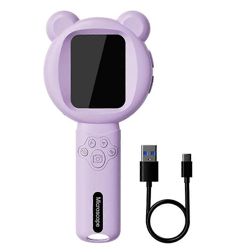 Tragbare Digitale Lupe Mit 2,8"-ips-bildschirm, 2-megapixel-videomikroskop, 500-facher Vergrößerung Und 15 Leds Für Die Reparatur Von Leiterplatten (lila).