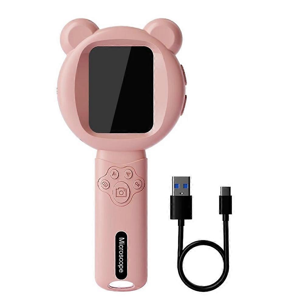 Tragbare Digitale Lupe Mit 2,8"-ips-bildschirm, Videomikroskop, 2 Megapixel, 500-facher Vergrößerung, 15 Leds, Rosa, Für Die Reparatur Von Leiterplatten.