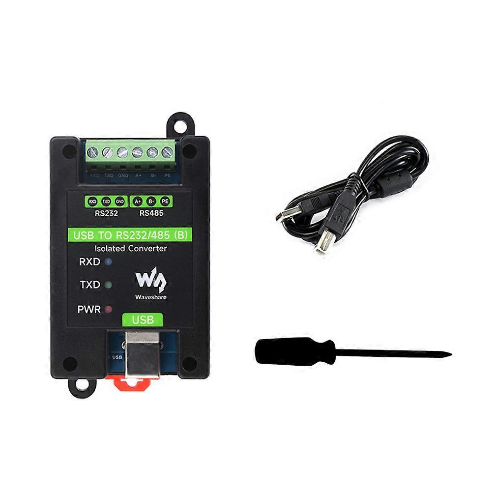 Waveshare Ft232rnl Isolierter Usb-zu-rs232/485-konverter Für Din-schienenmontage, Kompatibel Mit Wand- Und Schienenmontage.