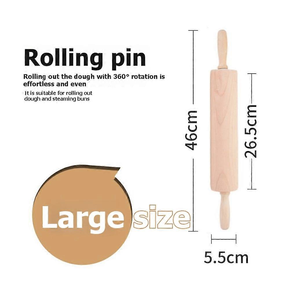 Hochwertiger, 42 Cm Langer Nudelholz Aus Holz, Ideal Zum Backen Von Pizza, Pasta, Keksen Und Vielem Mehr. Ergonomisches Design.
