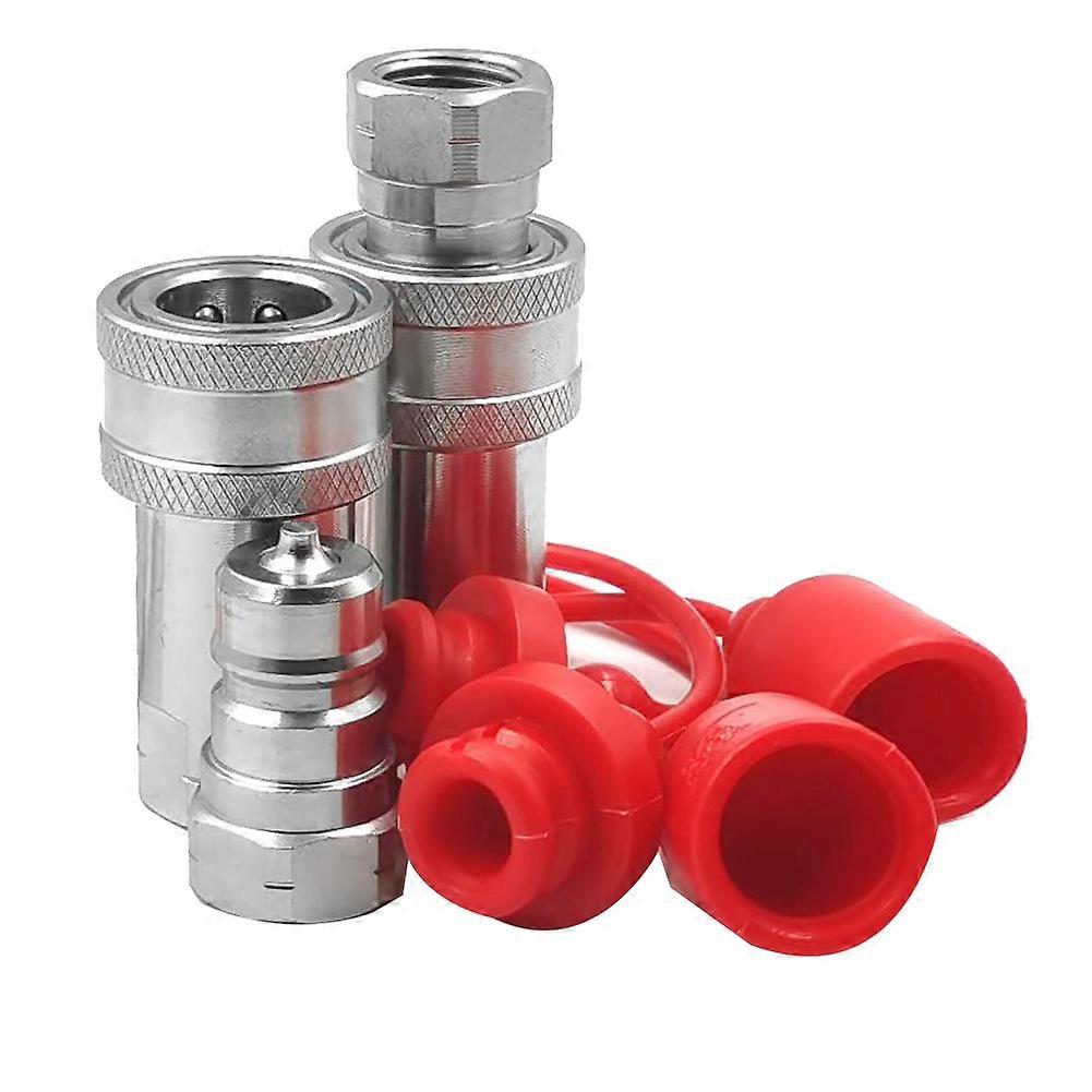 Schnellkupplungs-hydraulikanschlussset Nach Iso 7241-1a, 3/8"-npt-gewinde, Mit Staubkappe