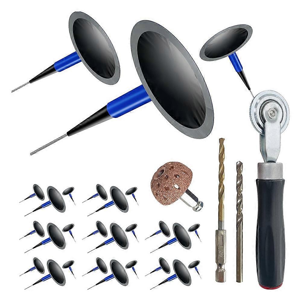 Autoreifen-reparaturset Inklusive 24 Pilzflicken, Einer Wolfram-polierscheibe, Einer Rolle Und 4-mm-bohrern.