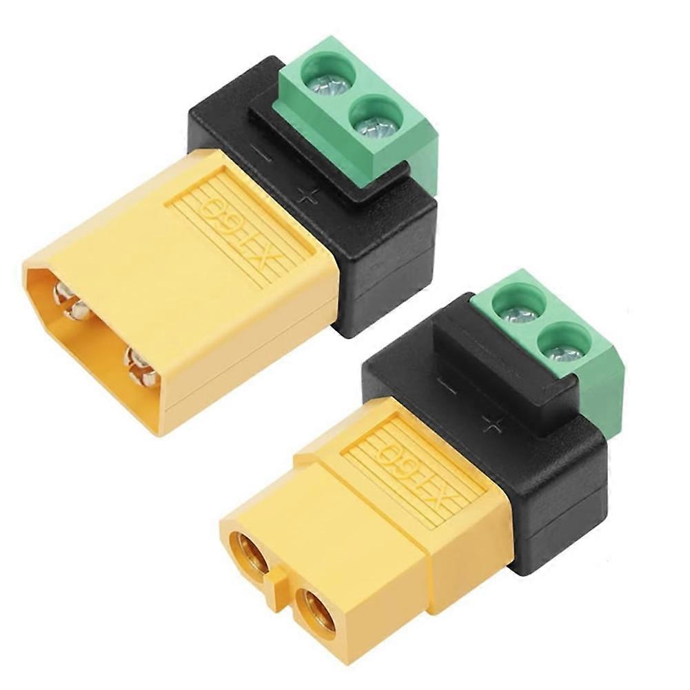 Packung Mit 2 Xt60-steckverbindern, Lötfreie Xt60-auf-2-pin-anschlussadapter Für Solarmodule Und Modellflugzeuge
