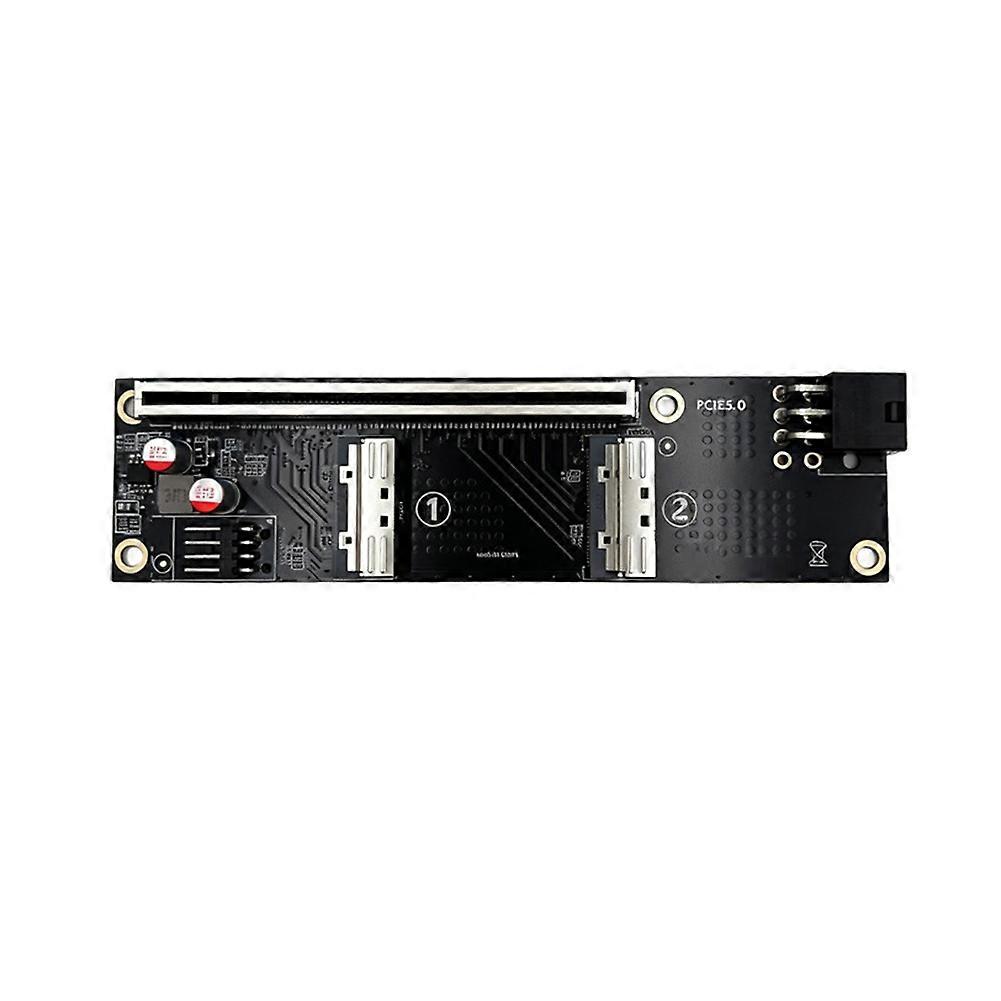 2-port Mcio 5.0 Zu Pci-e 5.0 X16 Adapterkarte Mit 6-pin Gpu-stromanschluss Für Grafikkartenserver