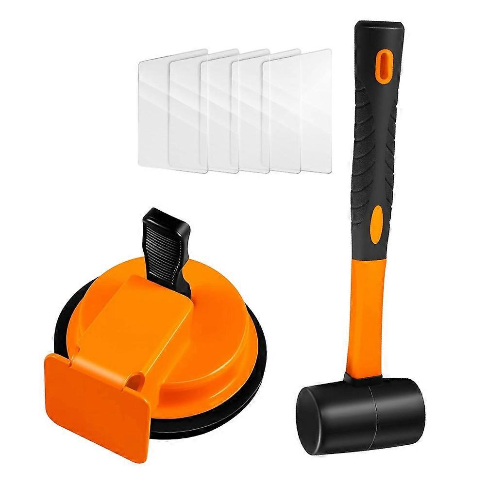 Reparaturwerkzeug Für Parkettfugen Mit Reparaturhammer Und Saugnapf, 5 Transparente Flicken Für Laminatböden