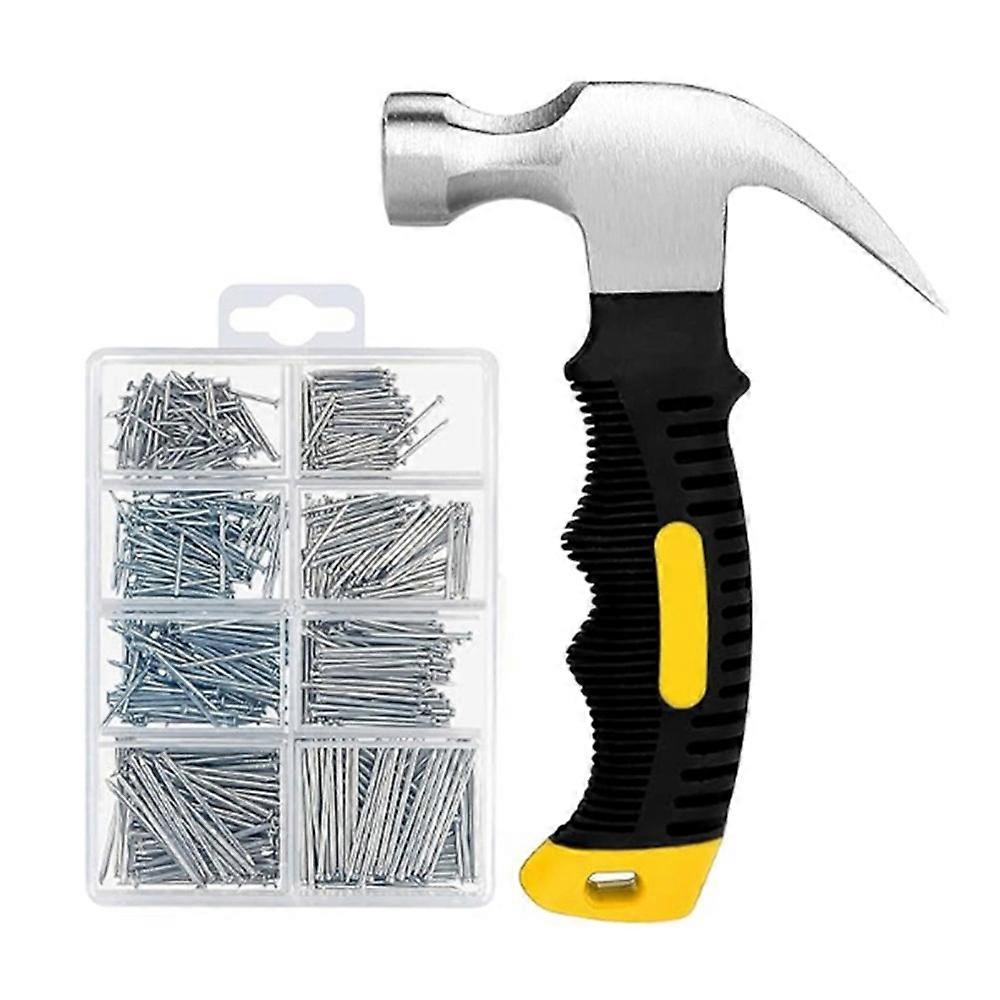 Set Mit 700 Verschiedenen Nägeln Und Einem 225 G Schweren Hammer, Kleiner Hammer Zum Aufhängen Von Wanddekorationen Und Bilderrahmen