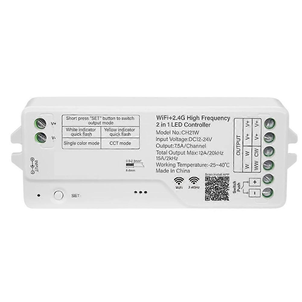 Hochfrequenter Pwm-wlan-controller, Kompatibel Mit Alexa, Tuya Und Google Assistant, 2-in-1-controller Für Monochrome Led-streifen