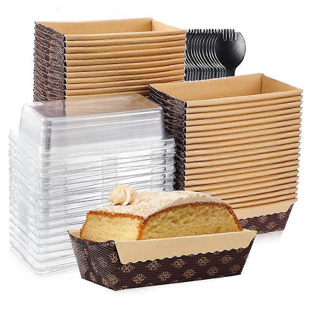 25 Einweg-papierbrotformen Mit Deckel Und Einweggabeln Für Brot, Kuchen Und Gebäck