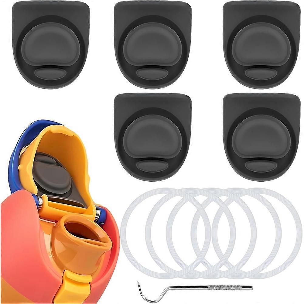 Packung Mit 5 Ersatz-silikonkappen Und 5 O-ringen Für Owala Freesip Wasserflaschen (473/566/710/740/1180 Ml), Bpa-frei