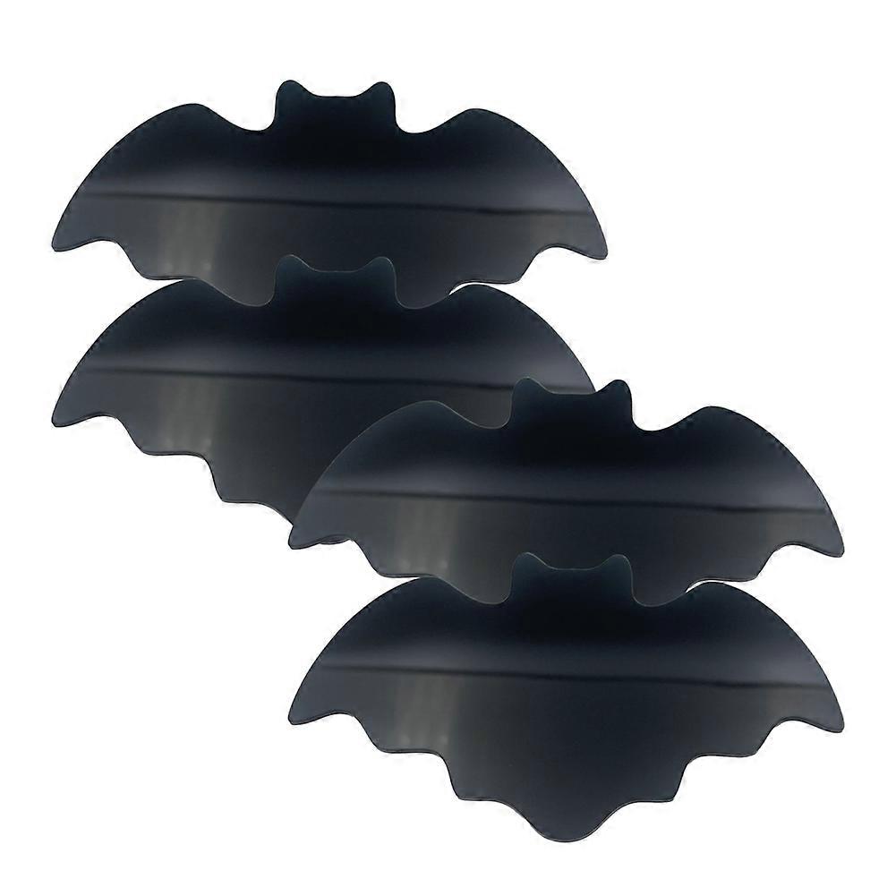 Set Mit 4 Wärmeisolierenden Acryl-untersetzern Mit Fledermaus- Und Spinnenmotiv Zur Halloween-küchendekoration.