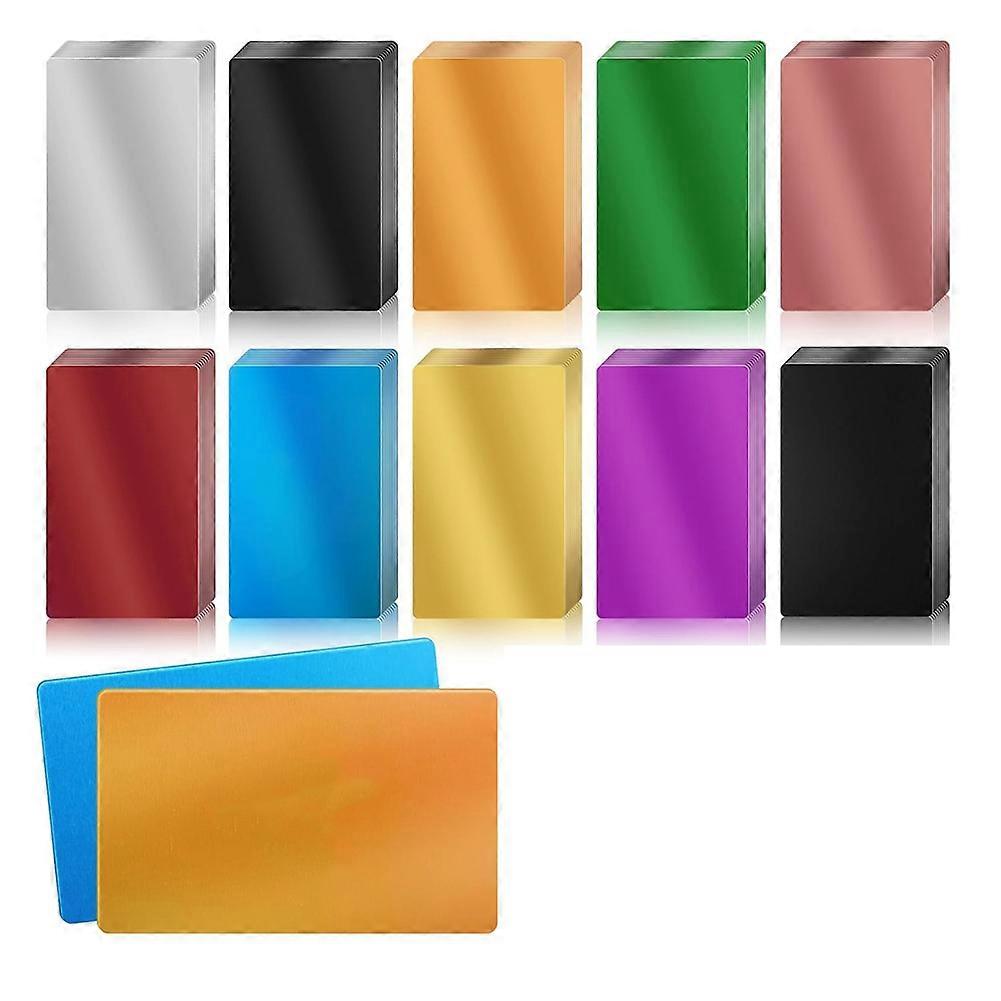 200 Rohlinge Aus Metall Zum Gravieren, Farbige Aluminiumfolie, Lasergravur, Visitenkarten, Mehrzweckgravur (10 Farben)