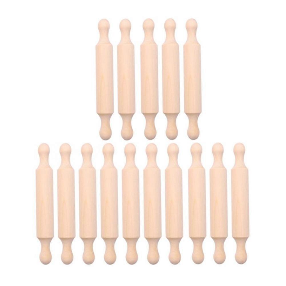 Miniatur-nudelholz Aus Holz, 18 Cm Lang Und Kompakt, Ideal Für Gebäck, Zuckerpaste, Pizza Und Andere Kulinarische Kreationen (packung Mit 15 Stück).