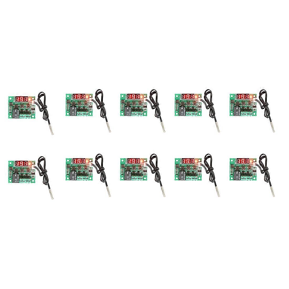 Packung Mit 10 Roten W1209 Dc 12v Thermostaten Für Heizung Und Kühlung, Temperaturregler