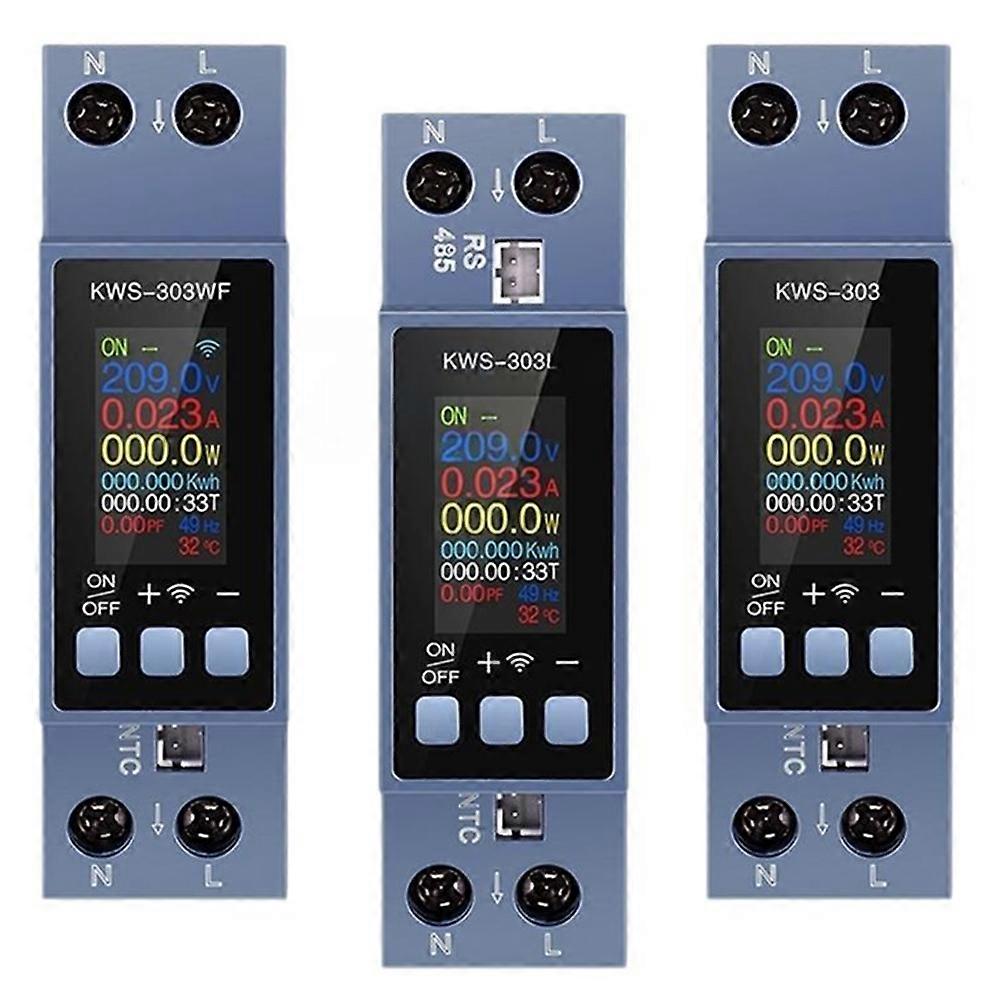 Tuya 40a Wlan-smart-leistungsschalter Mit Voltmeter, Amperemeter Und Wattmeter Ac85-290v