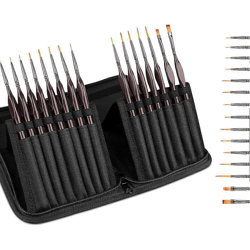 Set Mit 15 Präzisionspinseln, Kleinen Professionellen Miniaturpinseln, Künstlerpinseln Für Details.