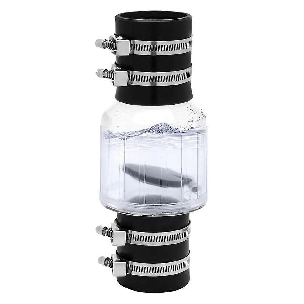 Rückschlagventil Für Pumpen, Geräuschlos Und Transparent, 5 Cm (2 Zoll), Mit Edelstahlklemmen. Passend Für Eine 18,4 Cm (7-1/4 Zoll) Große Öffnung In Einem 5 Cm (2 Zoll) Rohr Mit Standarddurchmesser V